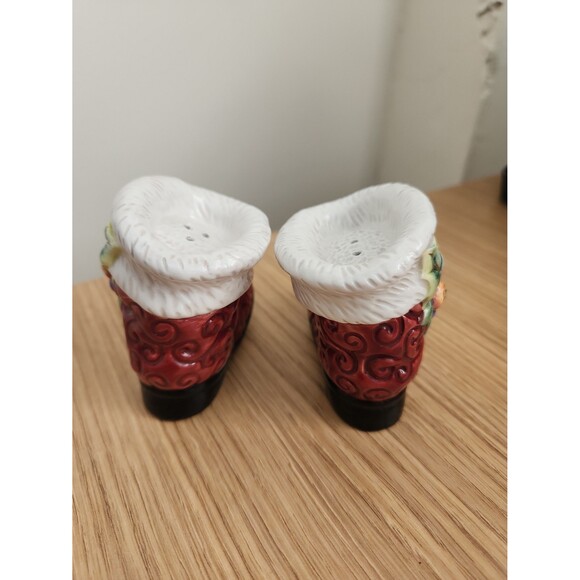Fitz & Floyd "Santa Boots" Salt & Pepper Shakers w/ Original Box - Picture 7 of 8
